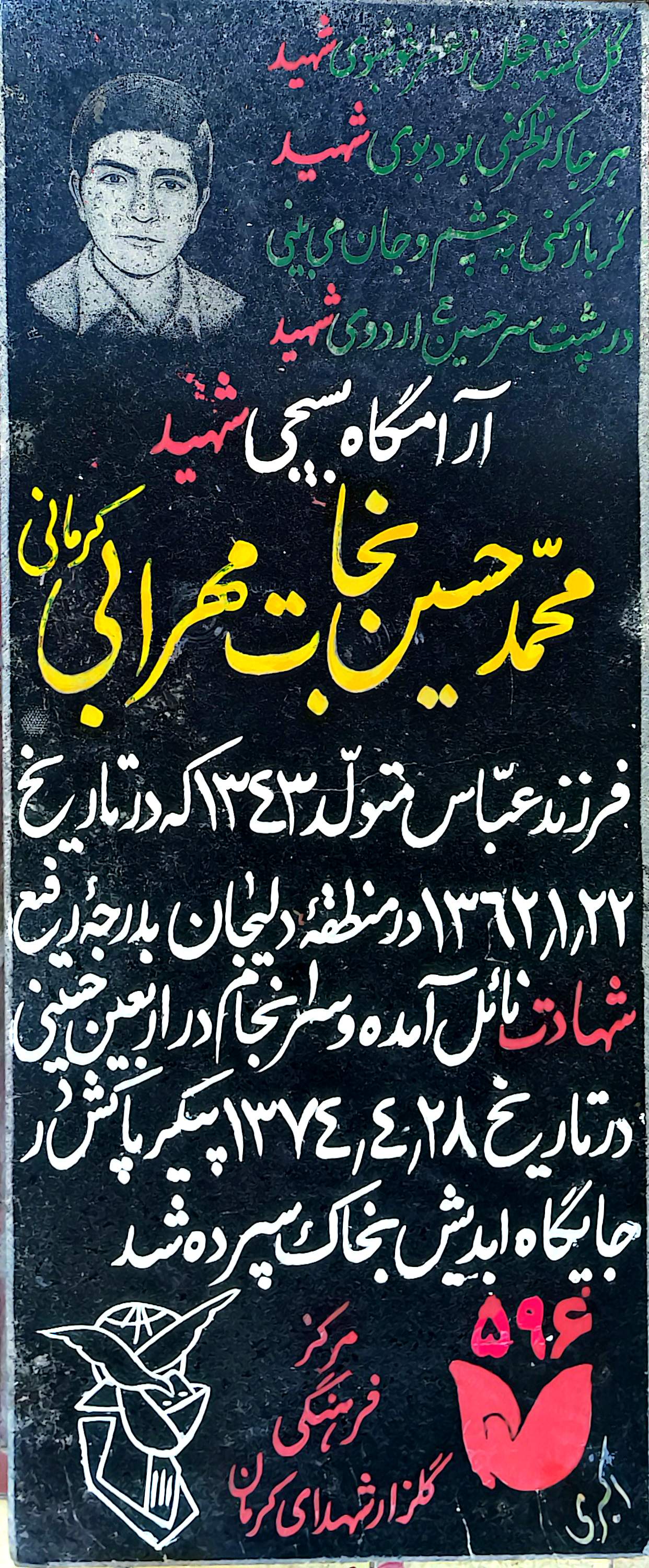 قبر محمدحسین نجات مهرابی کرمانی